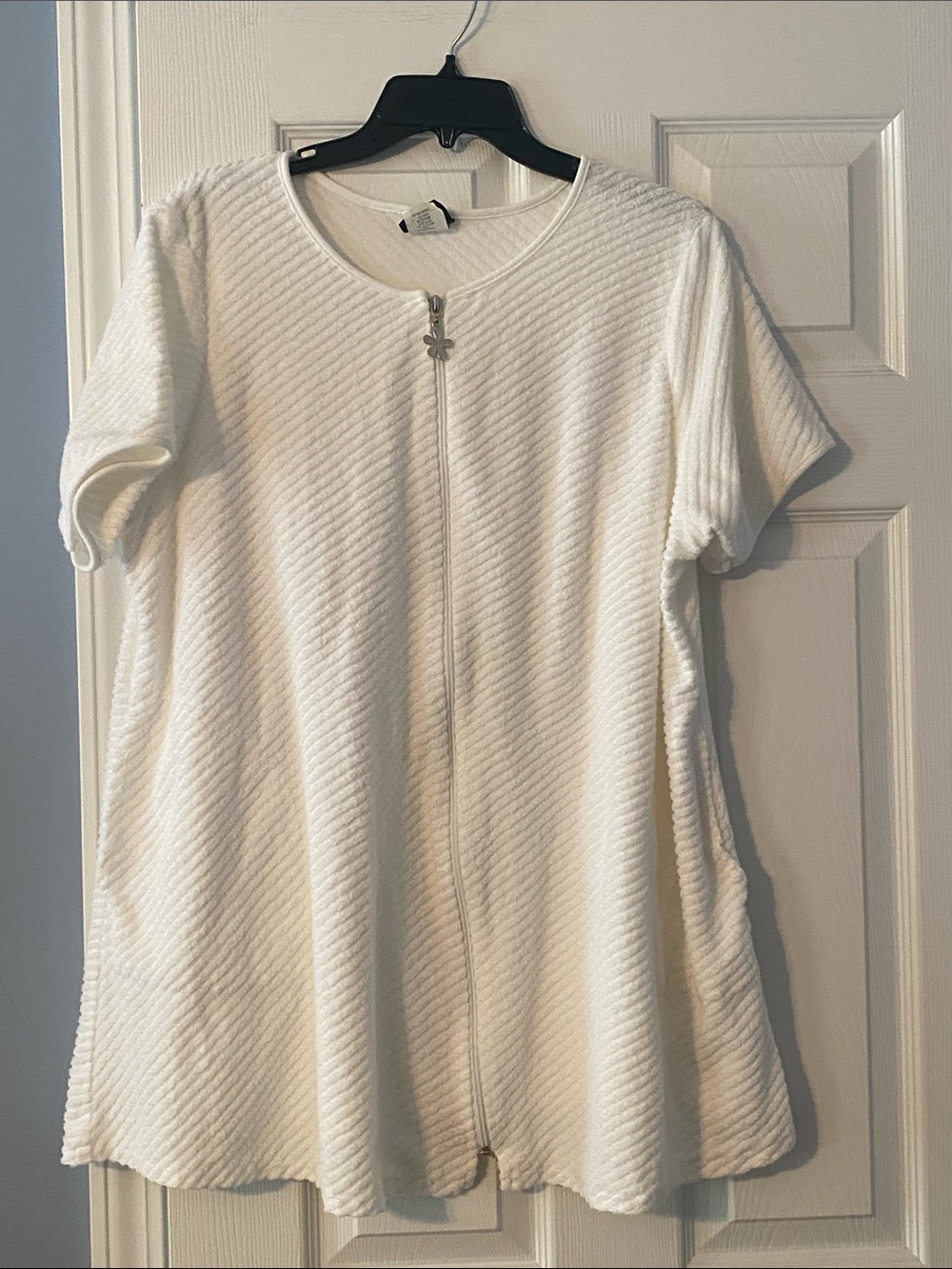 Dotti White Short Sleeve Swim Coverup with Front Zip